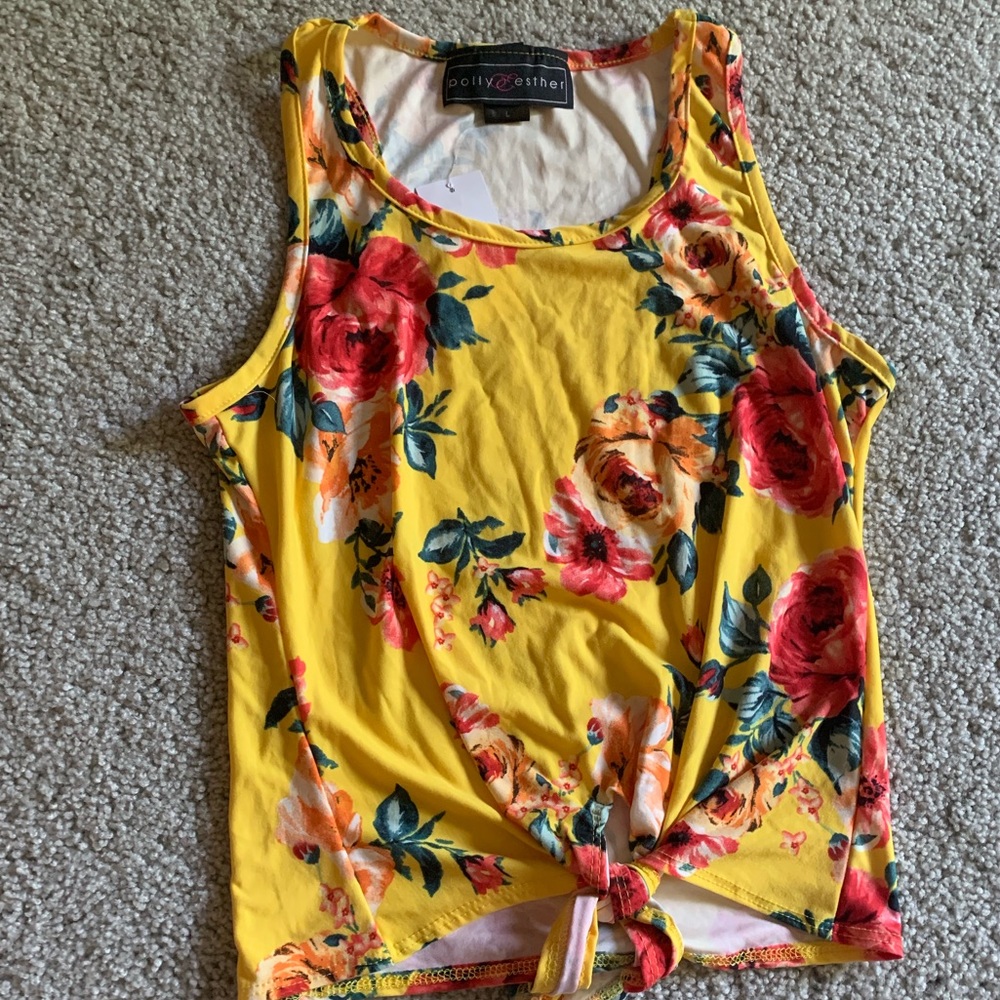 Floral yellow Crop Top.
